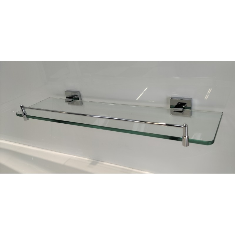 Glass shelf Square Wall Hung Series With Chrome Rail 210008